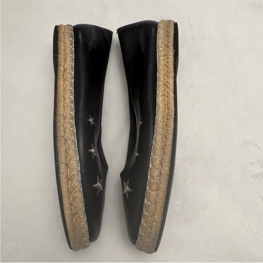 Miista Black Ballet Star-Embroidered Espadrille Flats - Women Size 40